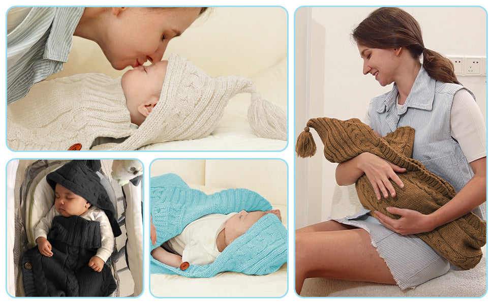 Newborn Baby Wrap Swaddle Blanket Knit