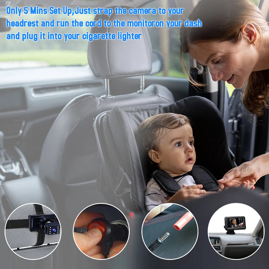 SafeSight™ Rear Seat Monitor – 4.3" IPS Baby Car Mirror